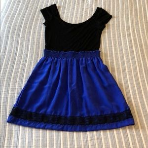 Blue and black dress